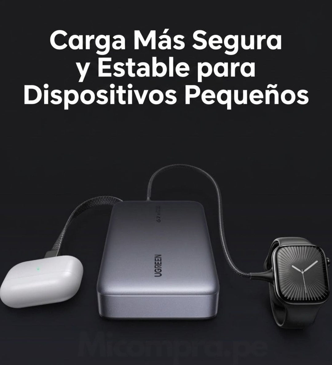 Power Bank Ugreen Nexode 67W 20000mah con Cable Integrado