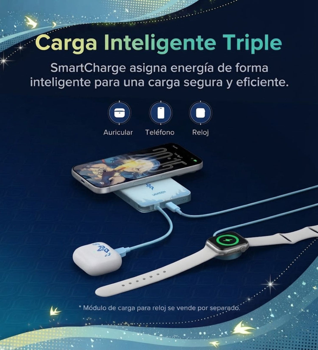Power Bank Magnética UGREEN Honkai Star Rail Air de 10000 mAh 15 W