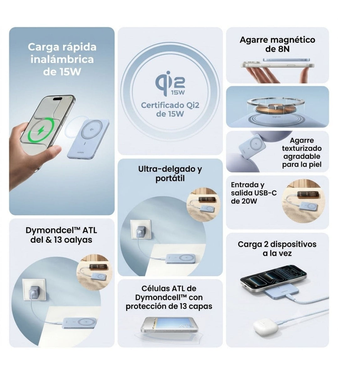 Power Bank Magnetica Ugreen Magflow Air Qi2 20w 5000mah - PB580
