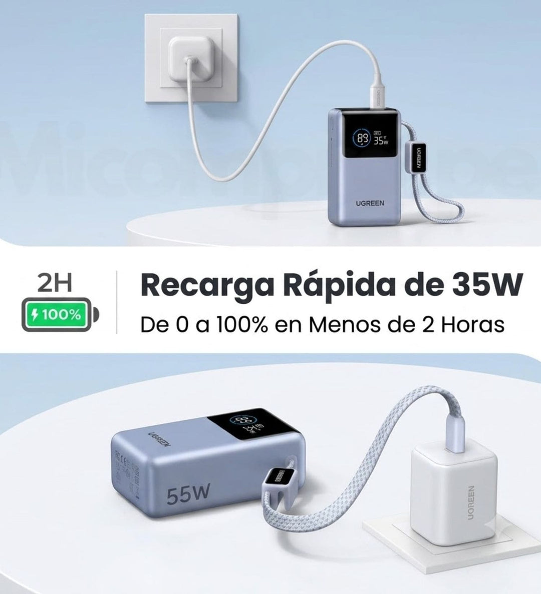 Power Bank UGREEN Nexode Pro Mini de 10000 mAh 55W