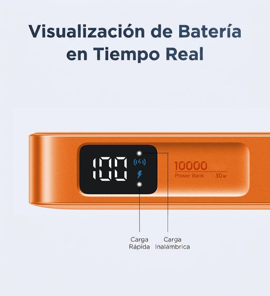 Power Bank inalámbrica UGREEN MagFlow de 10000 mAh Qi2 de 25W con cable integrado - Orange