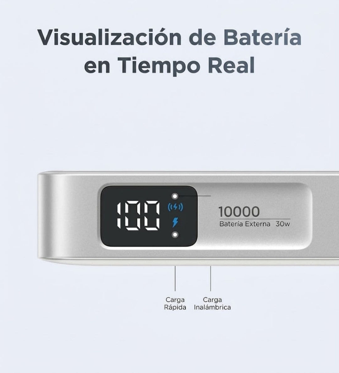 Power Bank inalámbrica UGREEN MagFlow de 10000 mAh Qi2 de 25W con cable integrado - Blanco
