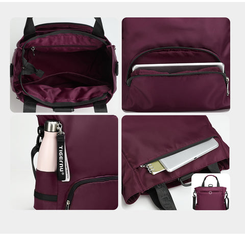 Mochila Bolso Mujer 3 en 1 Tigernu TS8169 Vino