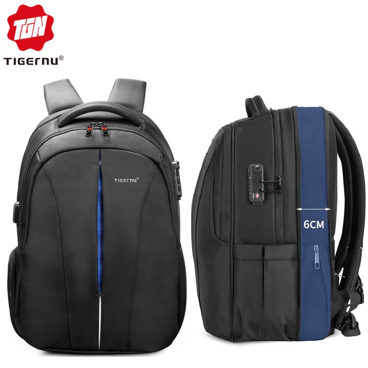 Mochila Antirrobo Tigernu TB3105XL Expandible