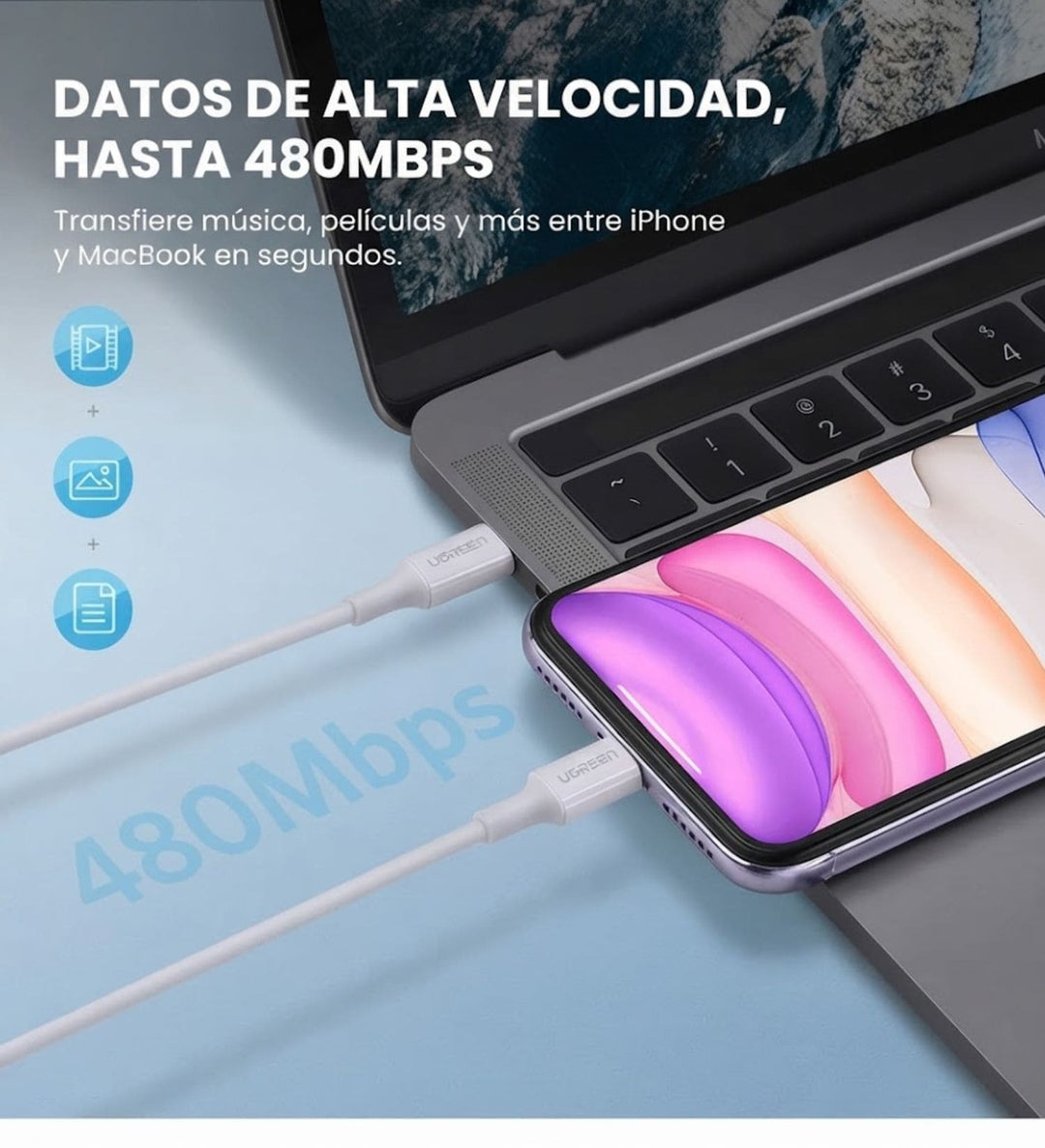 Cable UGREEN USB-C a Lightning MFI 1M