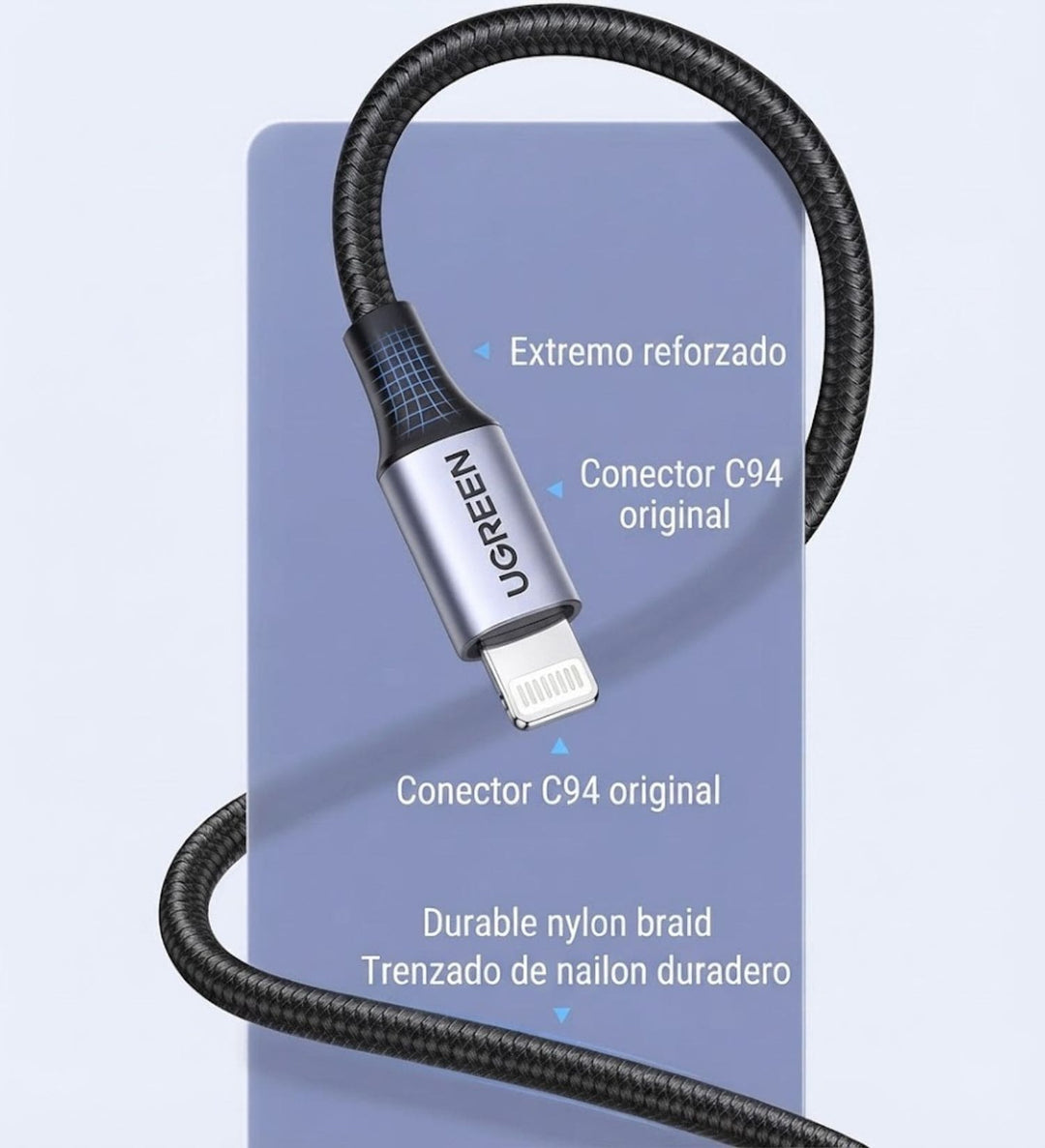 Cable UGREEN USB-A a Lightning MFI 1M