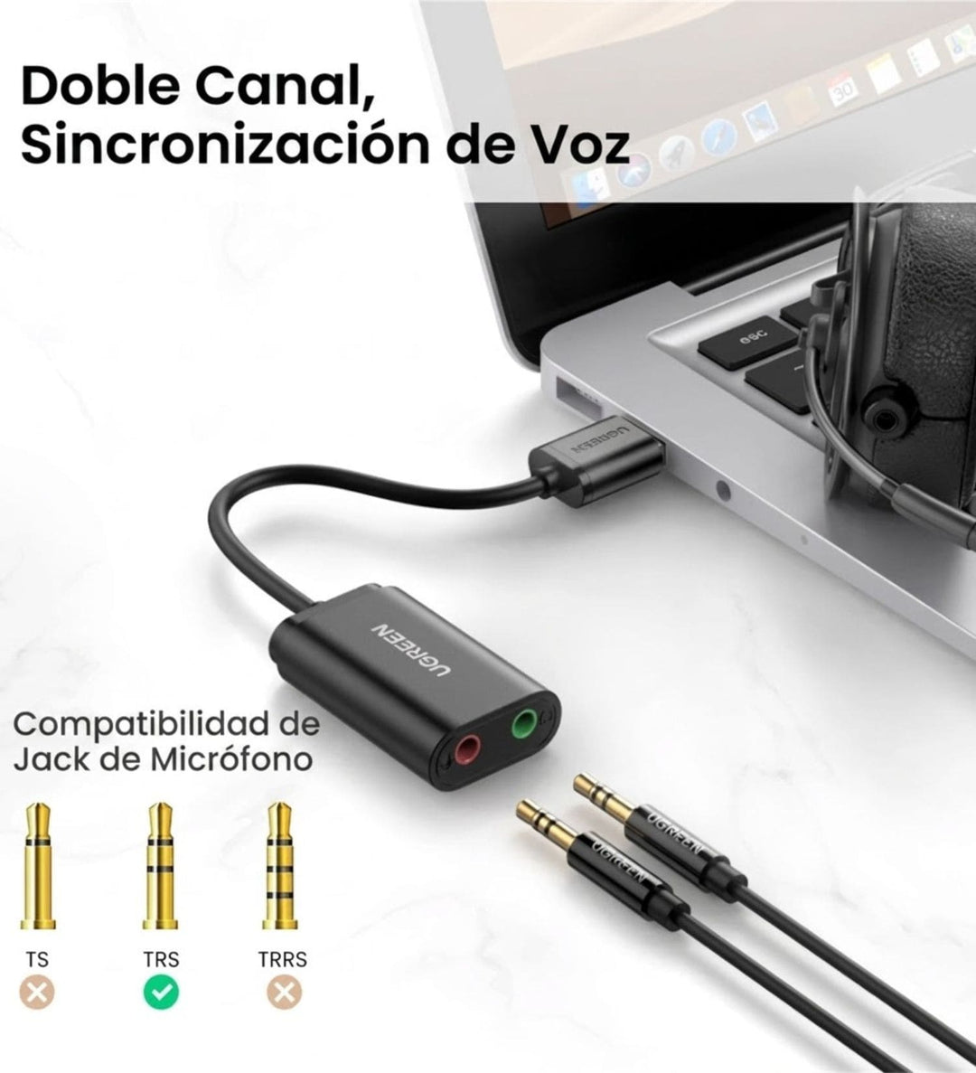 Adaptador de sonido externo USB 2.0 UGREEN