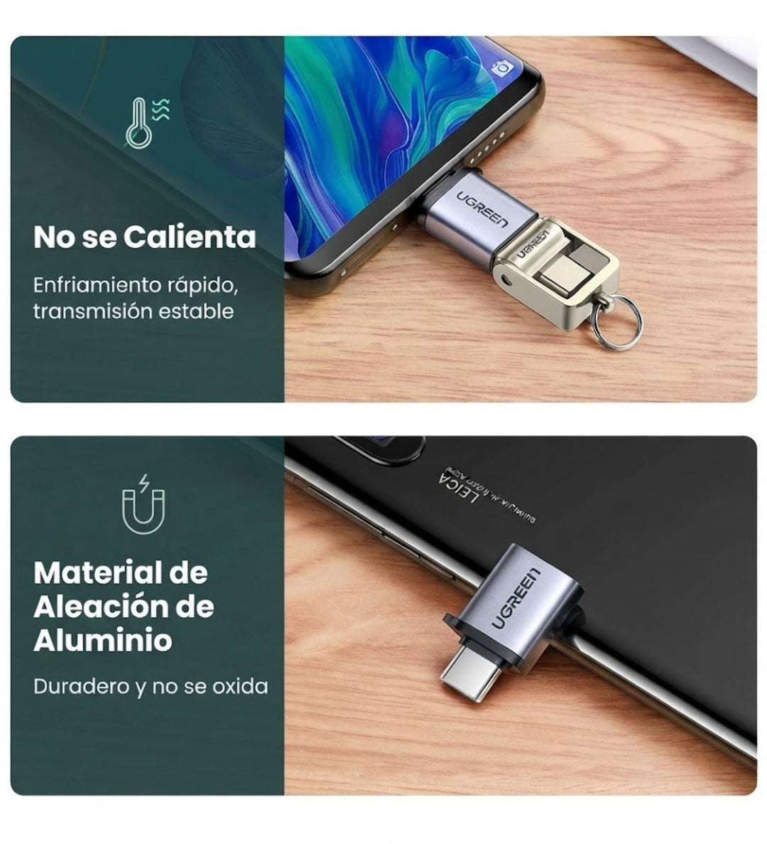 OTG UGREEN Adaptador USB A Hembra a USB C Macho