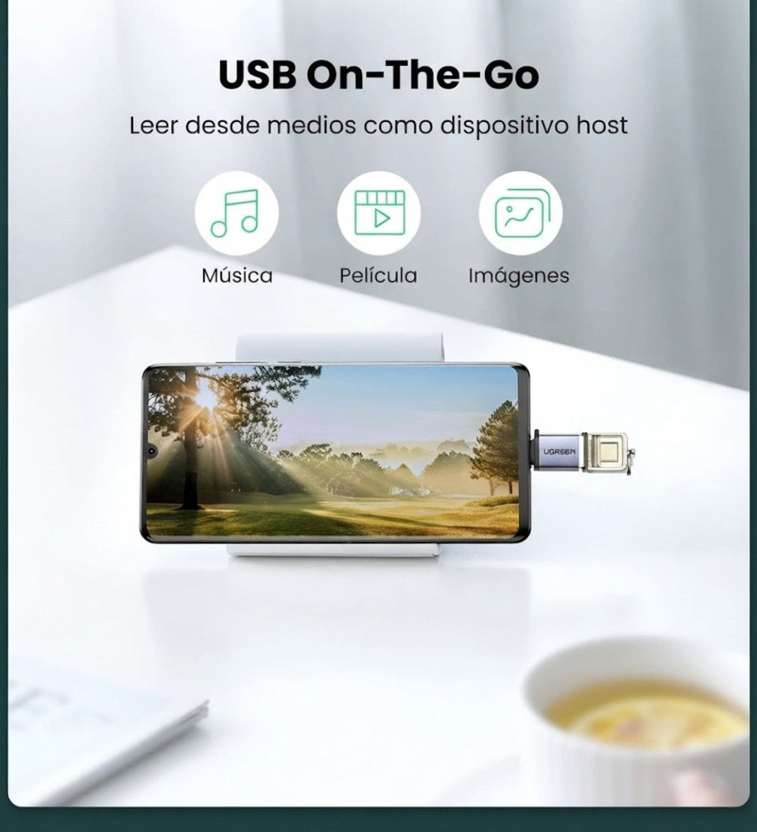 OTG UGREEN Adaptador USB A Hembra a USB C Macho