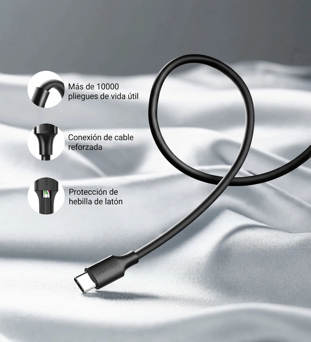 Cable UGREEN USB-A a USB-C 1M 15W 3A