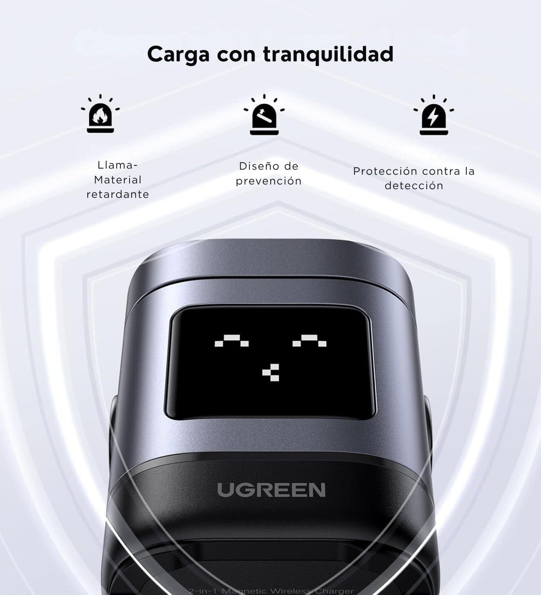 Cargador Inalámbrico Robot Magnético UGREEN Uno Qi2 2 en 1