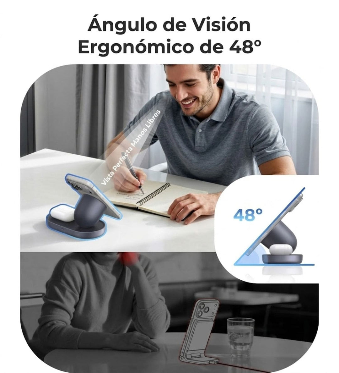Soporte de carga magnética 2 en 1 UGREEN Zapix Qi2 25W
