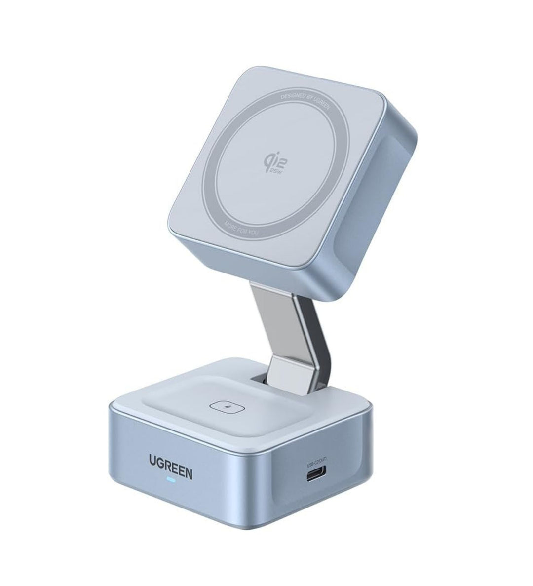 Cargador inalámbrico magnético 2 en 1 UGREEN MagFlow Qi2 25W