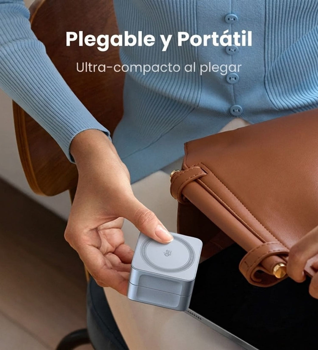 Cargador inalámbrico magnético 2 en 1 UGREEN MagFlow Qi2 25W