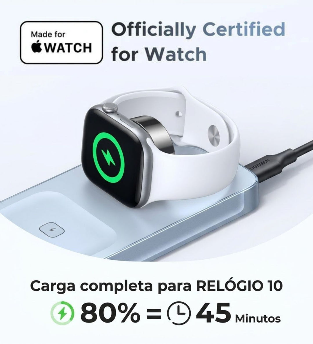 Cargador inalámbrico magnético UGREEN 3 en 1 Qi2 MagFlow 25 W