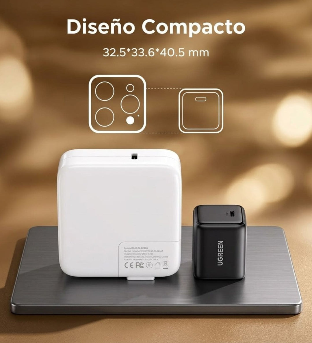 Cargador rápido GaN UGREEN de 30 W con puerto USB-C
