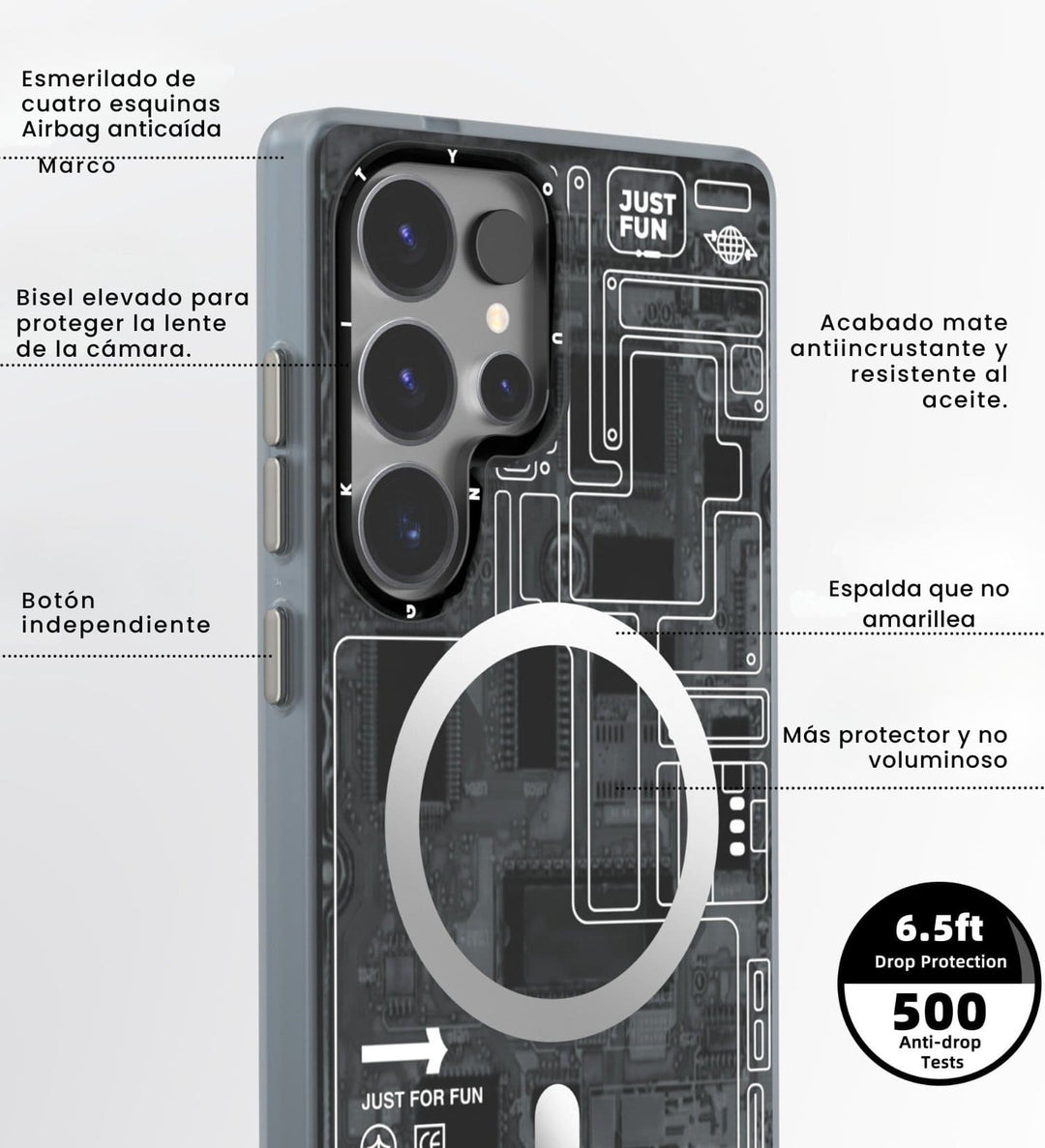 Case Youngkit Futuristic Circuit Gray - Galaxy S26 Ultra (Magsafe)
