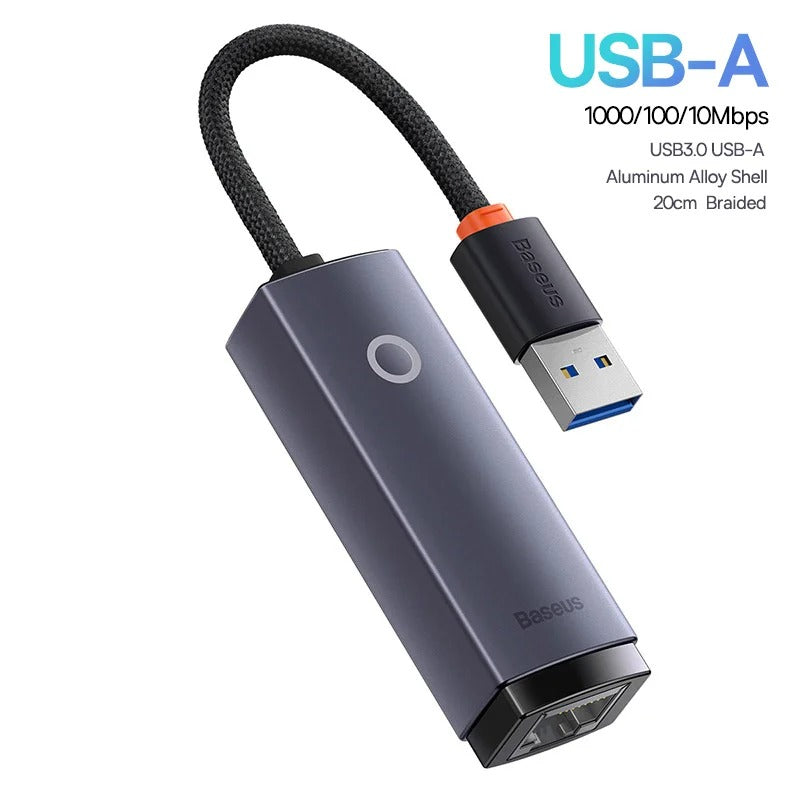 Adapatador Baseus USB a Ethernet RJ45 Lan de 1000Mbps