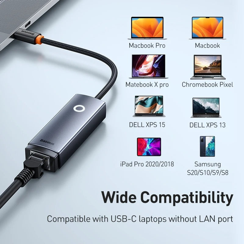 Adapatador Baseus USB a Ethernet RJ45 Lan de 1000Mbps