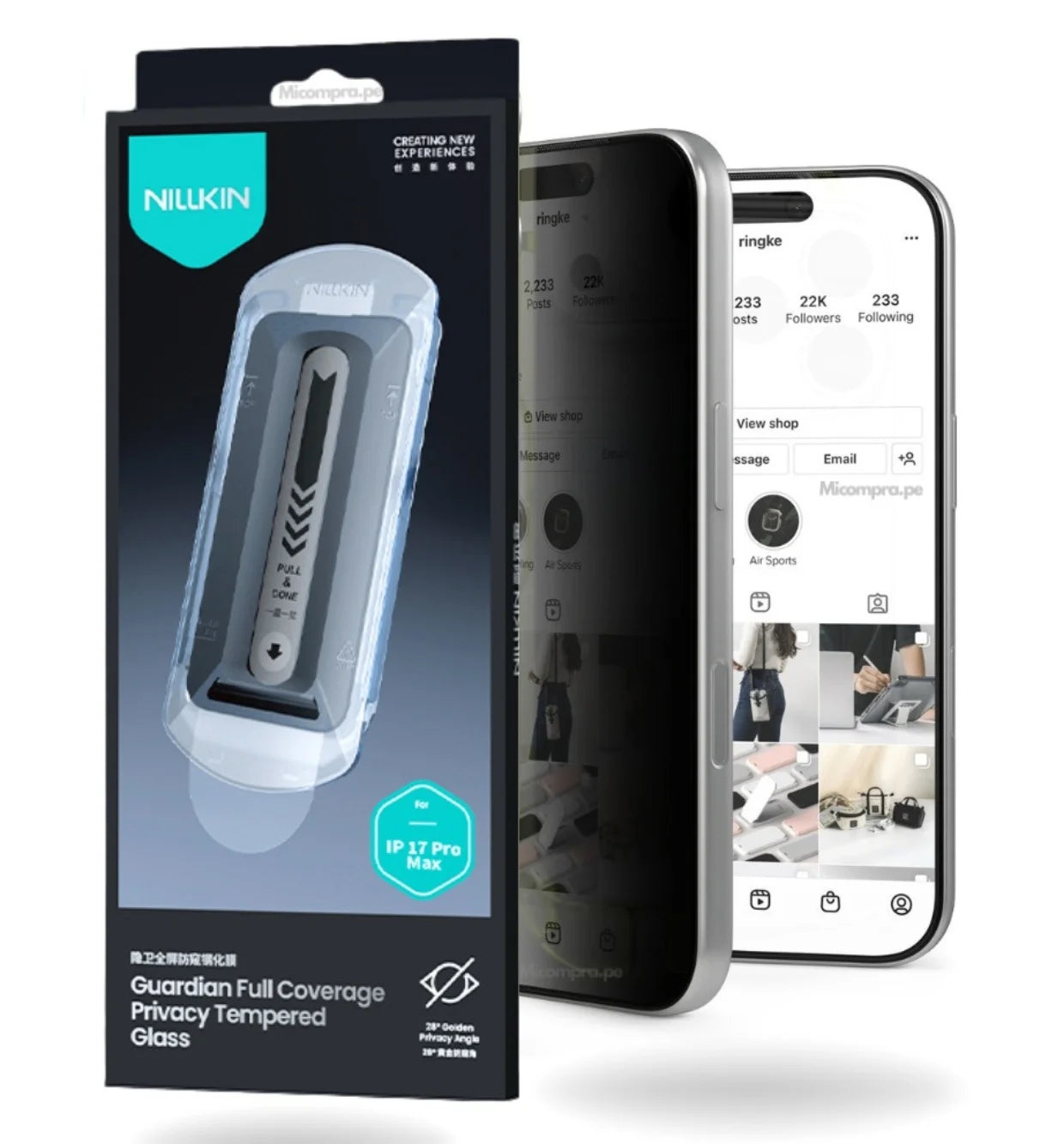 Protector de Pantalla Nillkin Antiespía Privacy Glass - iPhone 17 Pro Max