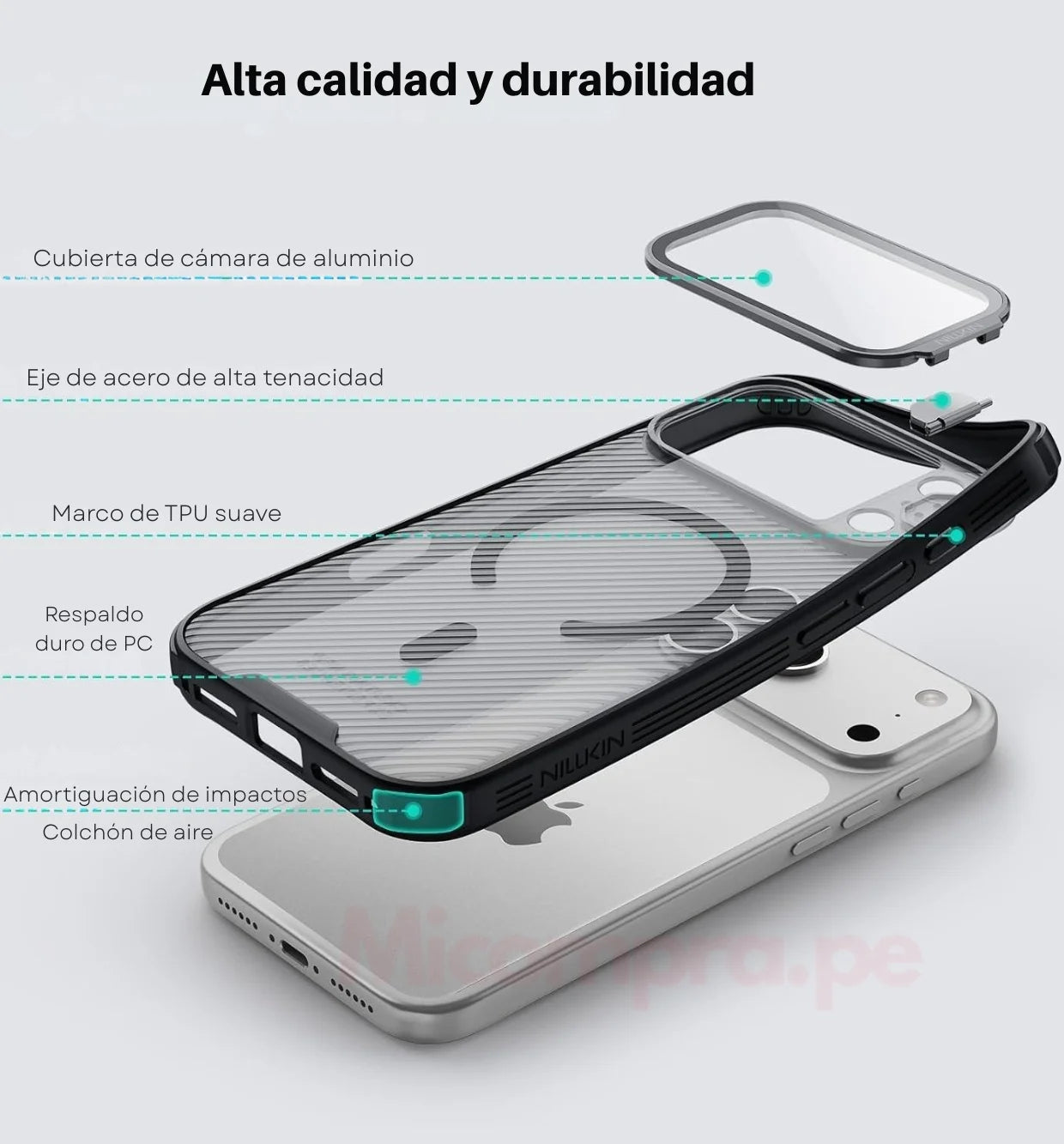 Case Nillkin CamShield CamPro Lente Clara - iPhone 17 Pro Max (Magsafe)