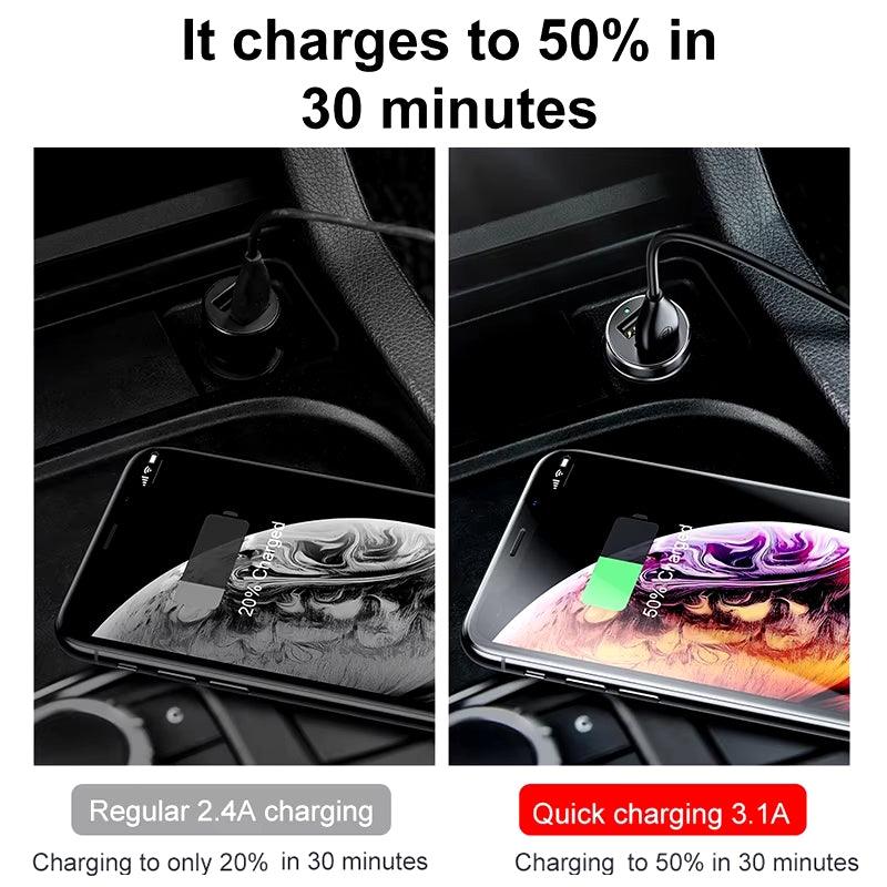 Baseus Car Charger  Splitter Cigarerra Dual Usb 2 Puertos