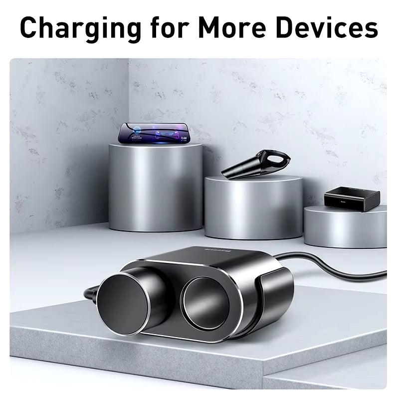 Baseus Car Charger  Splitter Cigarerra Dual Usb 2 Puertos