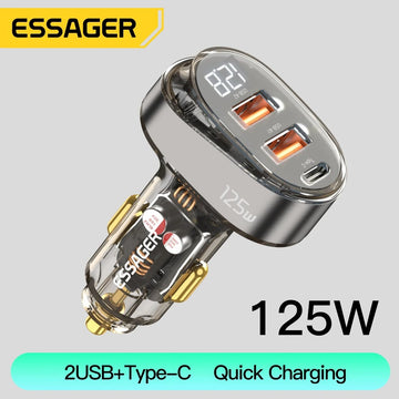 Essager cargador de coche rápido con pantalla Digital 125W