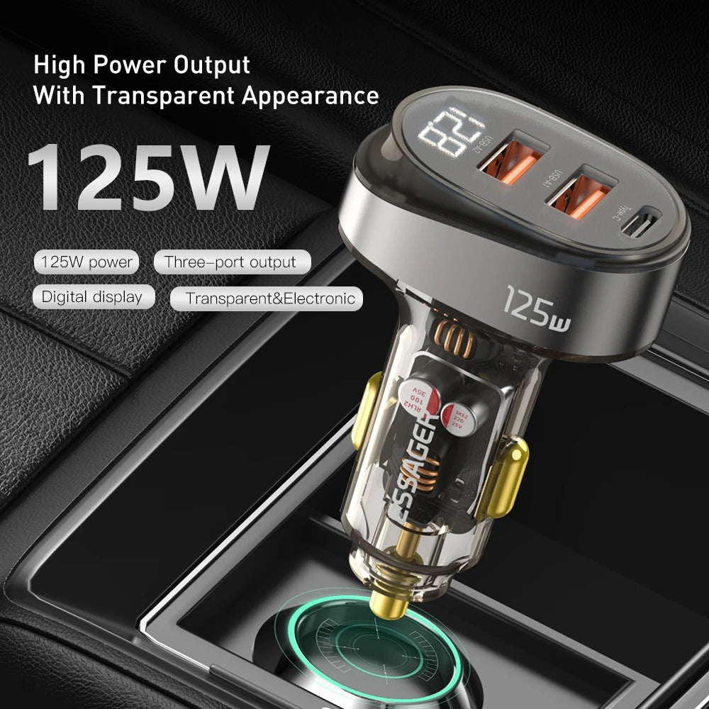 Essager cargador de coche rápido con pantalla Digital 125W