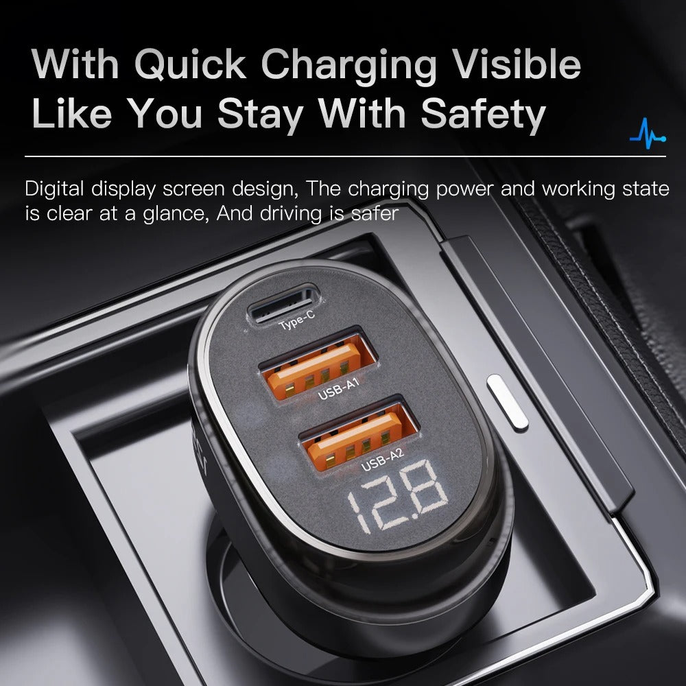 Essager cargador de coche rápido con pantalla Digital 125W