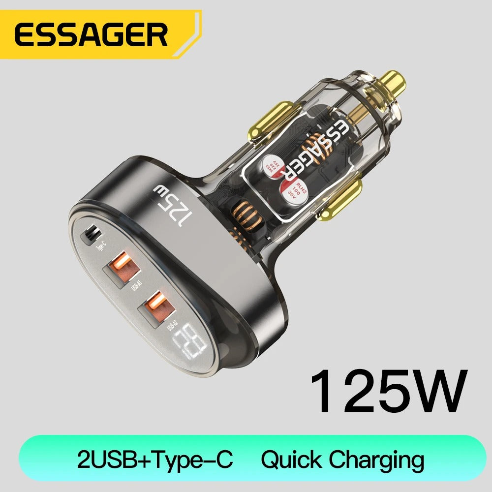 Essager cargador de coche rápido con pantalla Digital 125W