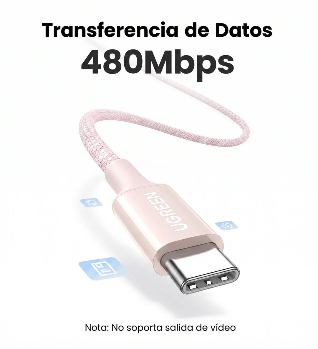 Cable USB-C A USB-C 100W 5A Carga Rapida Ugreen Pink