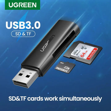 OTG UGREEN lector de tarjetas USB 3,0 a SD, Micro SD, TF