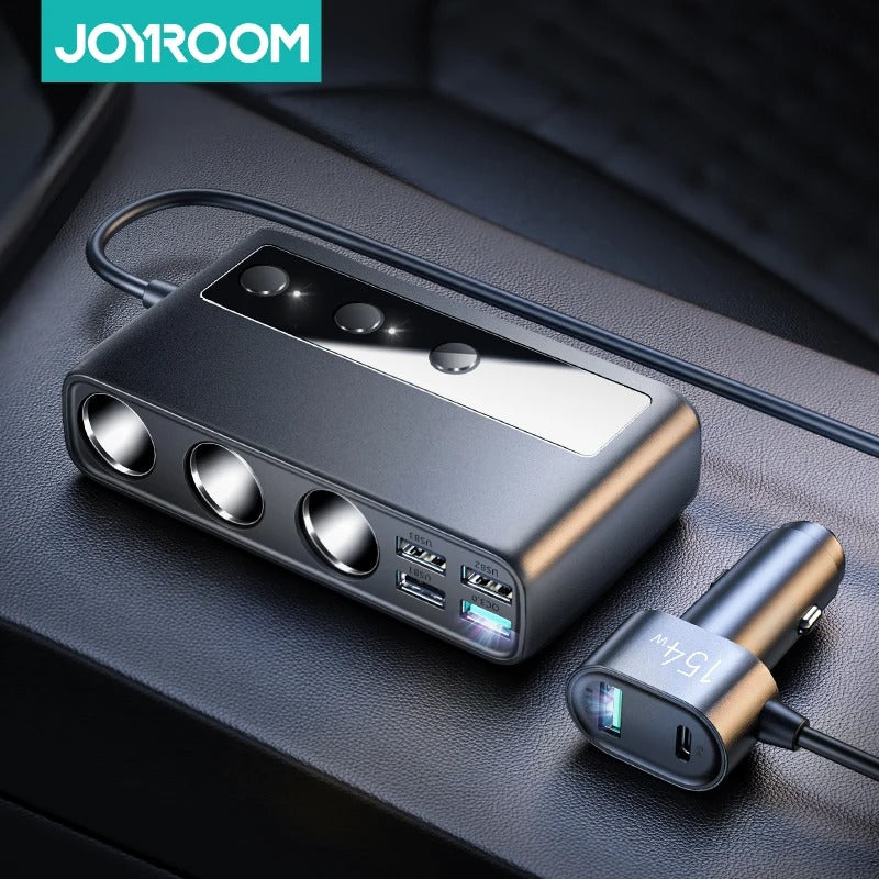 Adaptado Joyroom 154W | Divisor de Encendedor con 9 Puertos, Carga Rápida PD 3.0