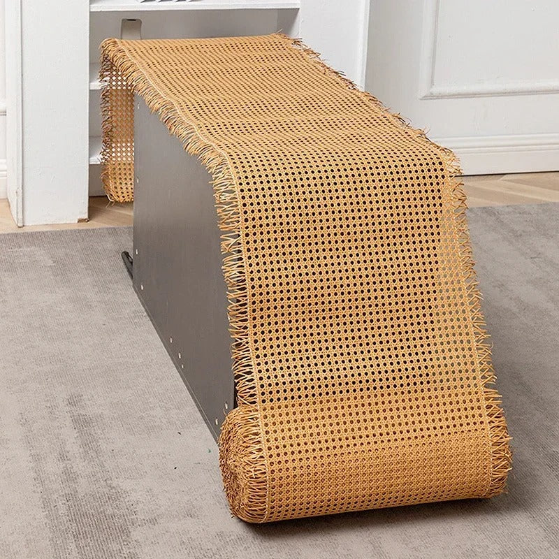 Ratán de plástico indonesio para proyectos de bastón, rollo de bastón de malla abierta tejida