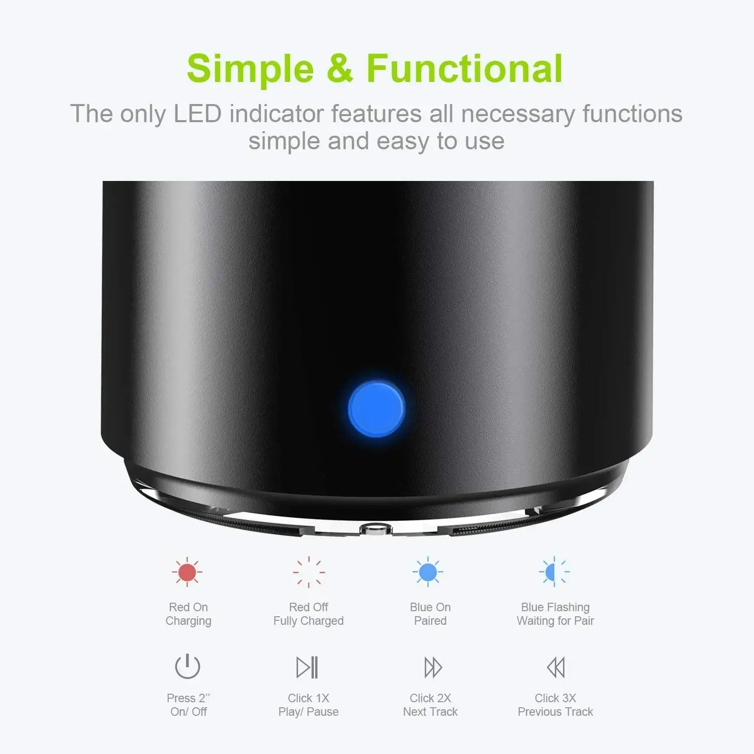 Mini altavoz Bluetooth EWA A106 Pro con radiador de grave