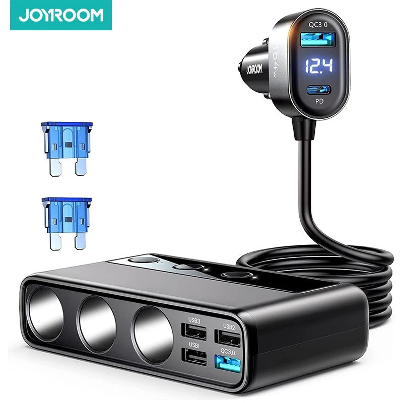 Adaptado Joyroom 154W | Divisor de Encendedor con 9 Puertos, Carga Rápida PD 3.0