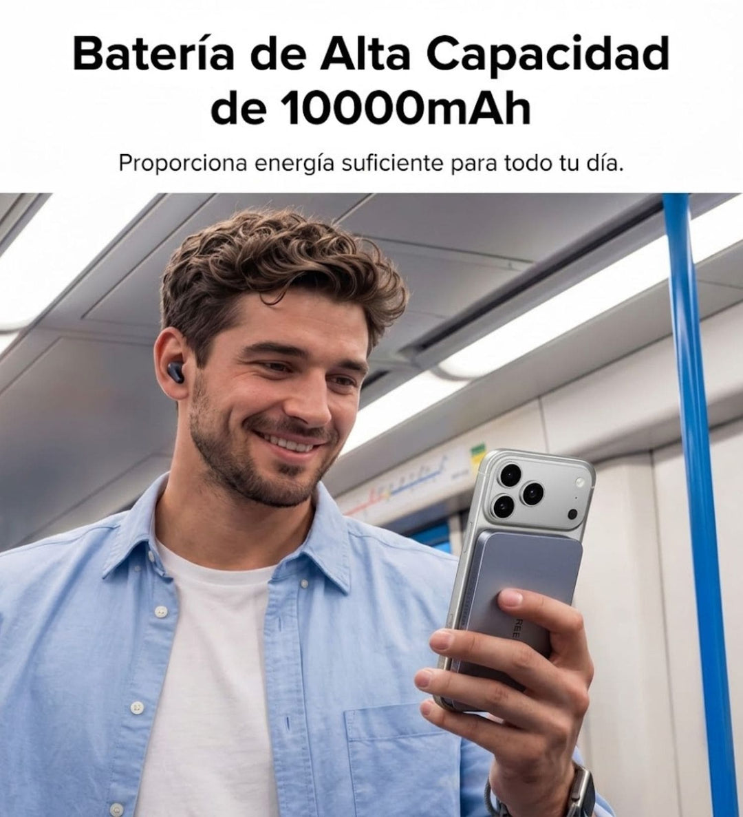 Power Bank magnética UGREEN MagFlow Air de 10000 mAh 15 W