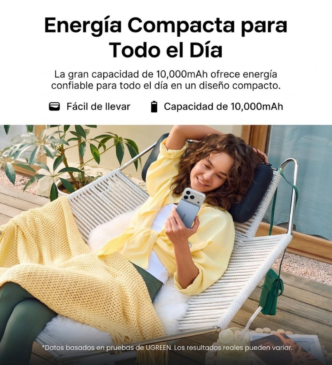 Power Bank magnética UGREEN MagFlow Air de 10000 mAh 15W Blue