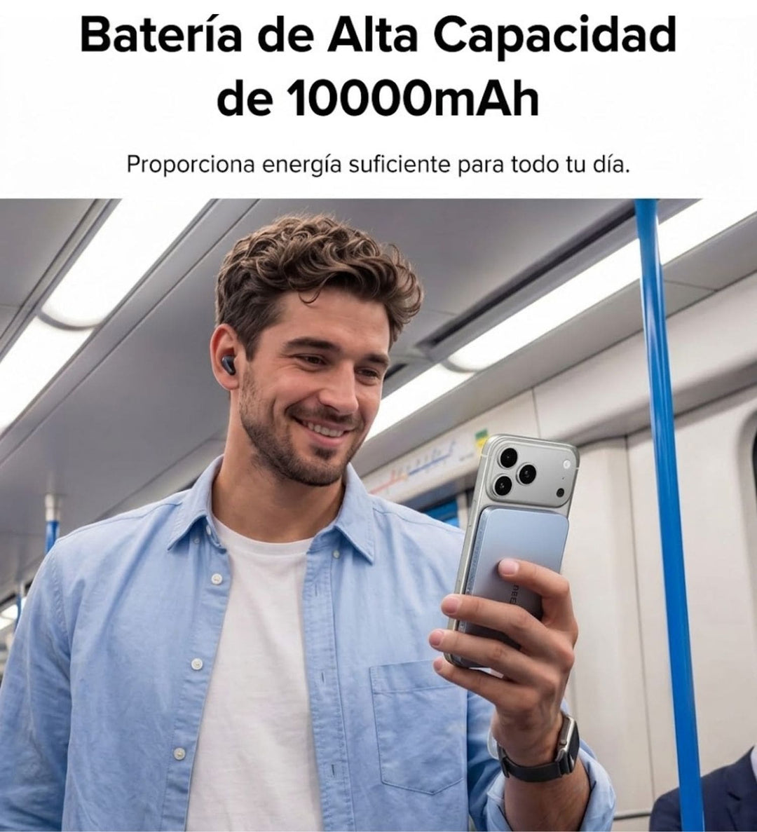 Power Bank magnética UGREEN MagFlow Air de 10000 mAh 15W Blue