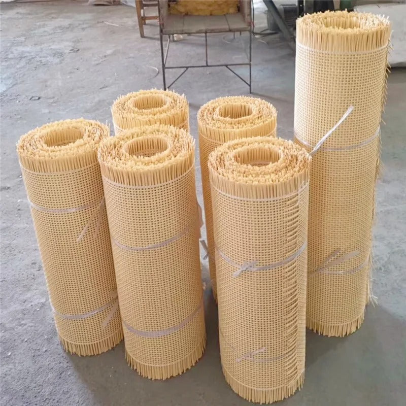 Rollo de Ratan correas de caña de mimbre a cuadros de plástico indonesio