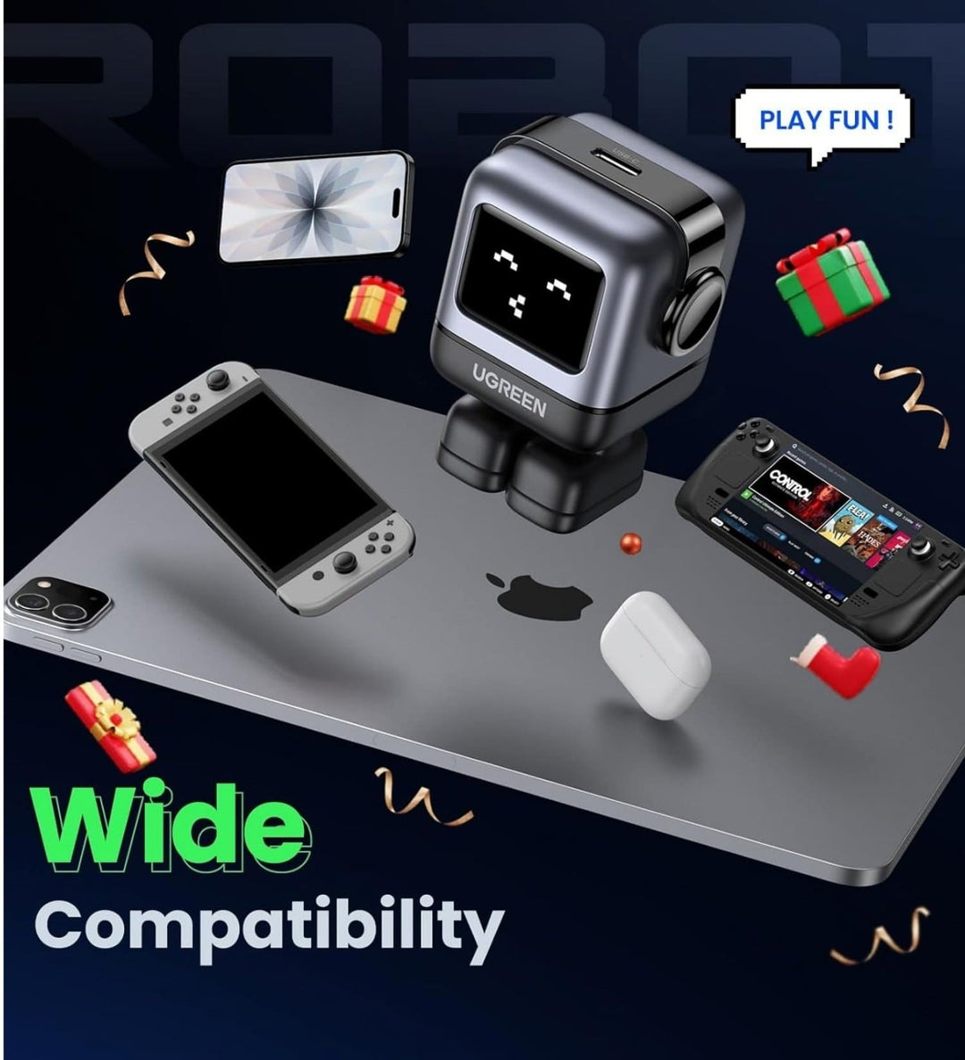 Cargador UGREEN Uno Robot 30W USB-C con pantalla LED