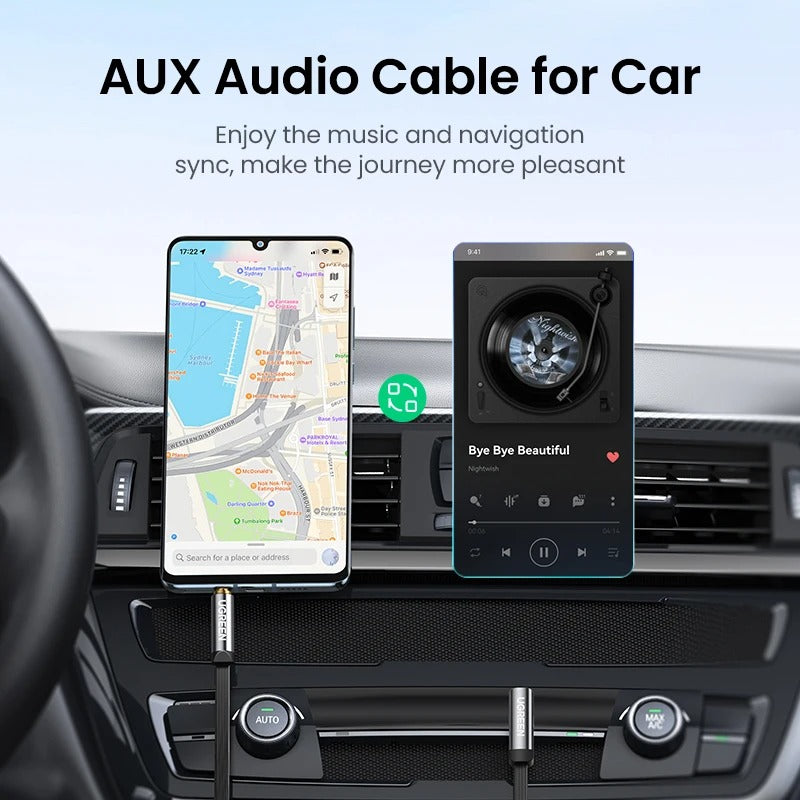 UGREEN Cable auxiliar de 3,5mm para altavoz, conector de Audio para auriculares