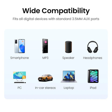 UGREEN Cable auxiliar de 3,5mm para altavoz, conector de Audio para auriculares