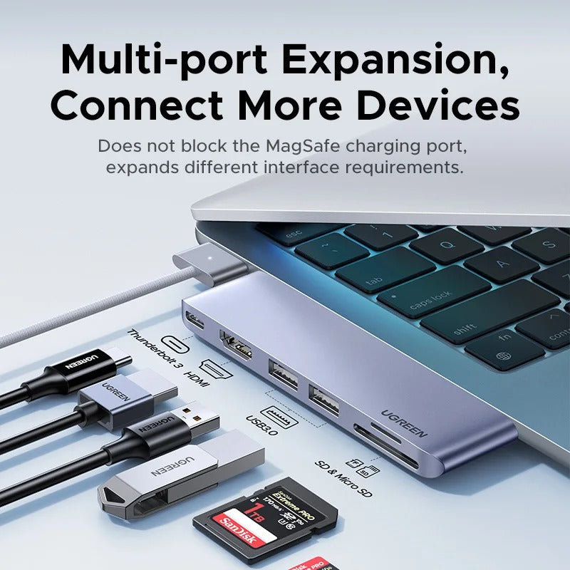UGREEN USB-C HUB 6 en 2 tipo C a 4K HDMI Thunderbolt 3 USB3.0 para MacBook Pro Air