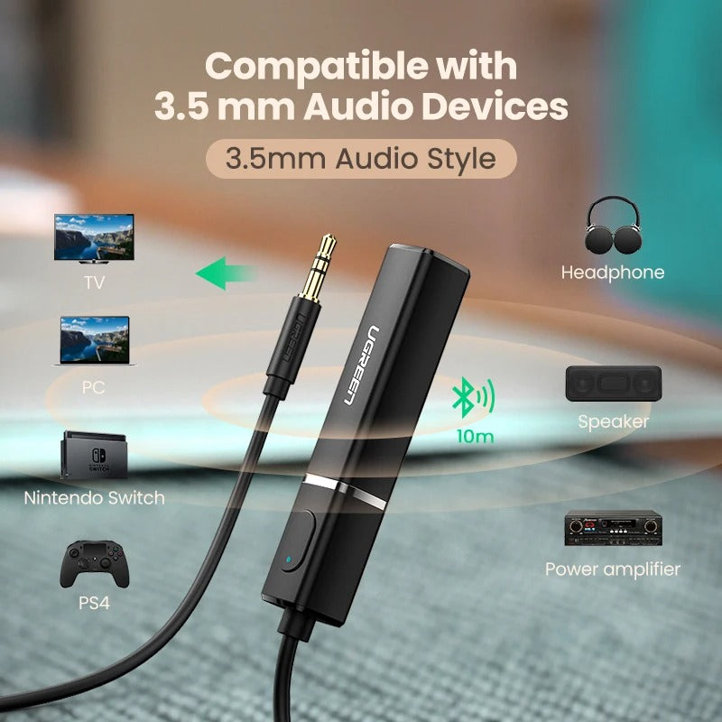 Adaptador optico transmisor Bluetooth Ugreen para TV, auriculares, PC, PS4