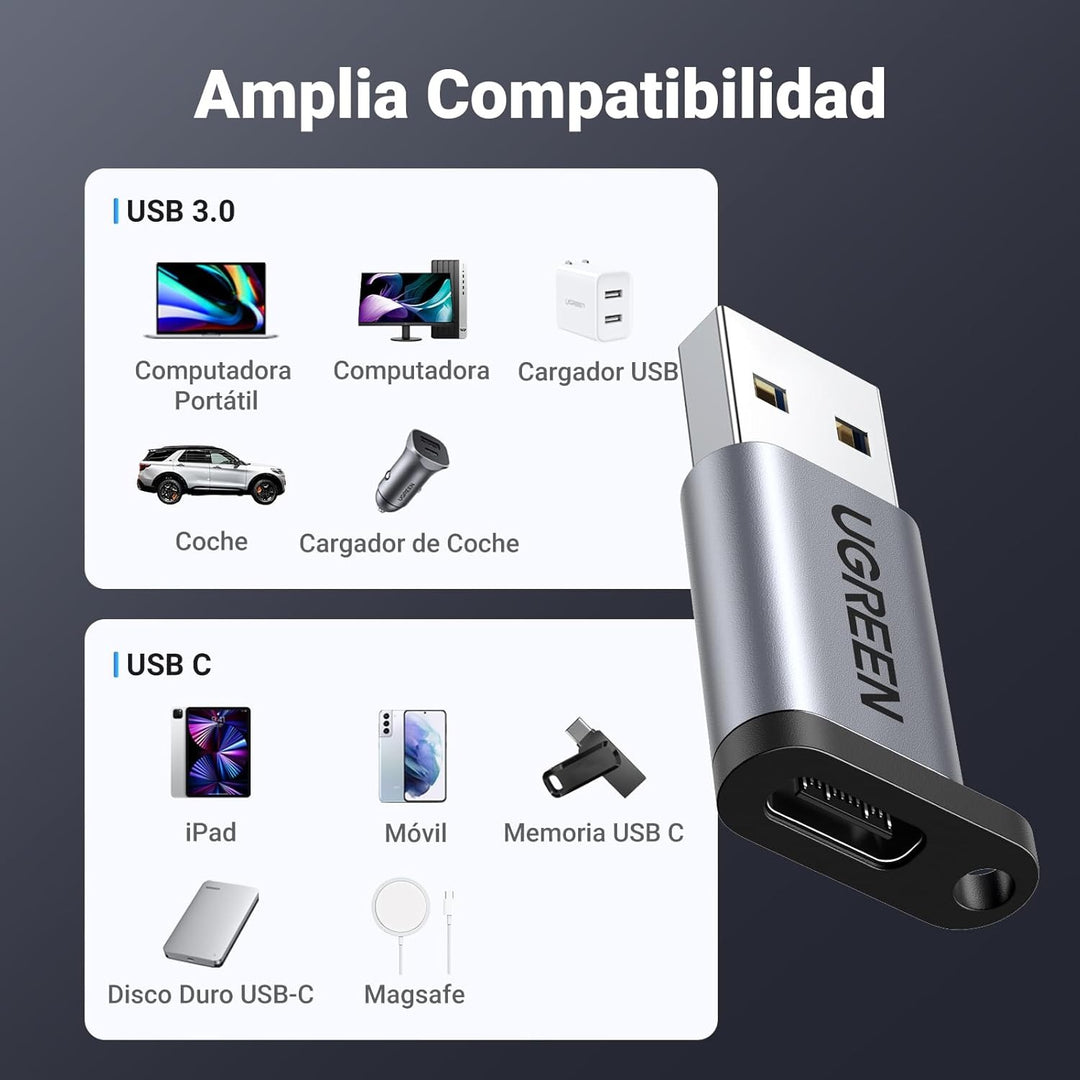 OTG UGREEN Adaptador USB C Hembra a USB A Macho