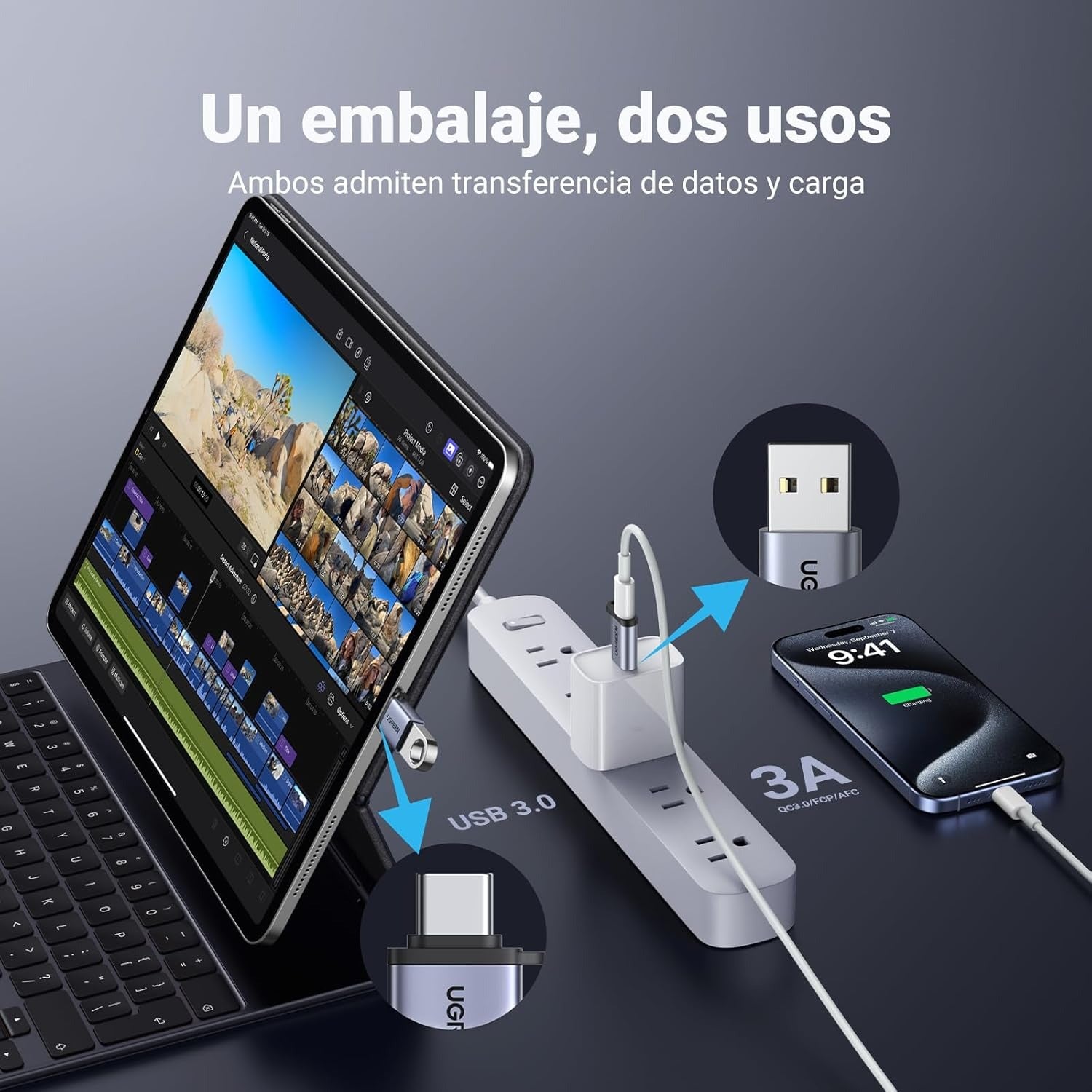 OTG UGREEN Adaptador USB C Hembra a USB A Macho