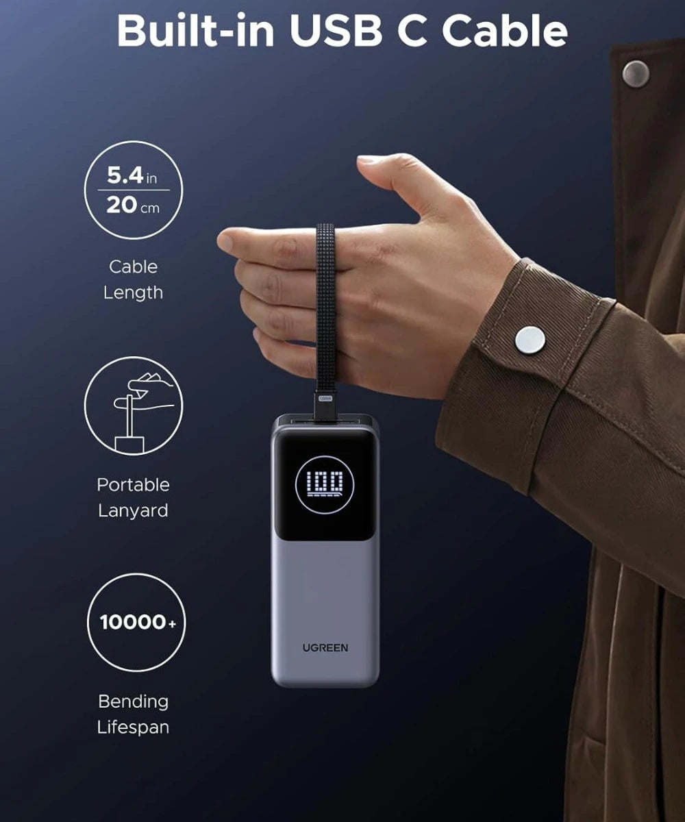 UGREEN Nexode Power Bank 20000mAh 130W con cable USB C