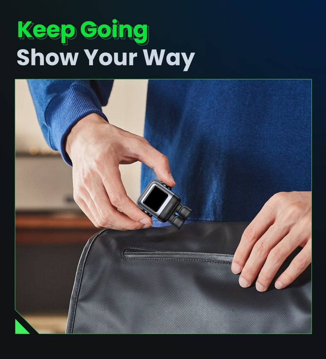 Cargador UGREEN Uno Robot 65W GaN (Negro)